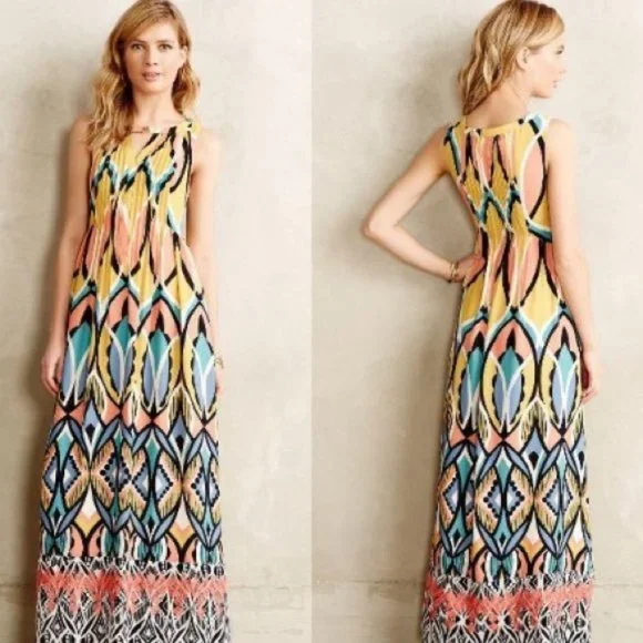 Anthropologie | Dresses | Anthropologie Floreat Dahlia Maxi Embroidered  Dress | Poshmark